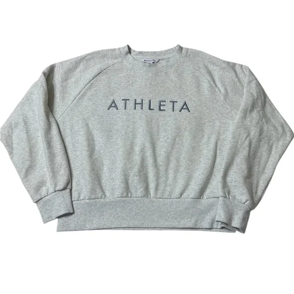 ATHLETA Embroidered Crew Neck Pullover Sweatshirt size Medium - Picture 2 of 8
